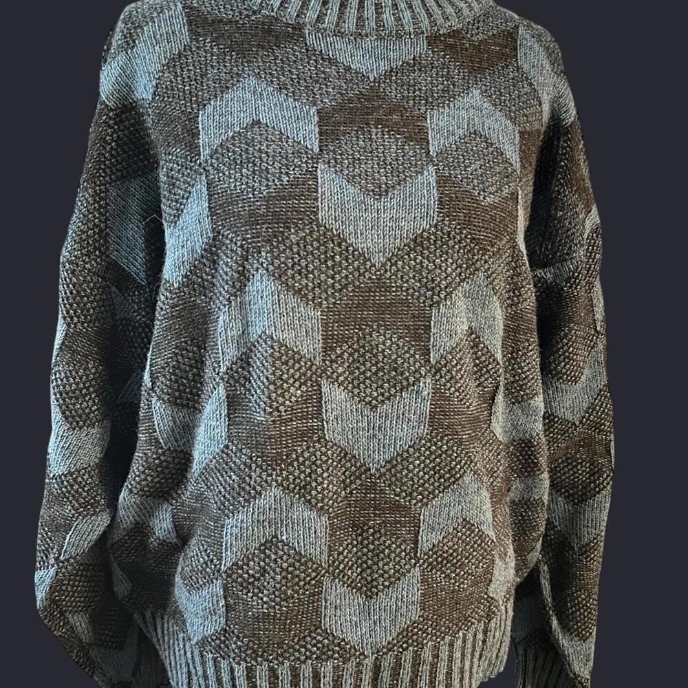 Men's Grey and Blue Jumper